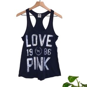 Victoria’s Secret Love PINK Black Racerback Tank